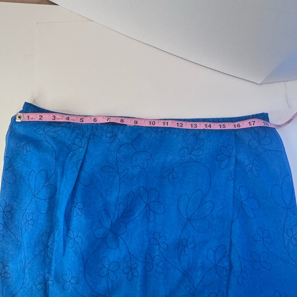 Mix Nouveau Blue Floral Wrap Maxi Skirt Size M - Picture 9 of 14